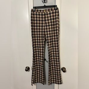 Plaid pants wide leg